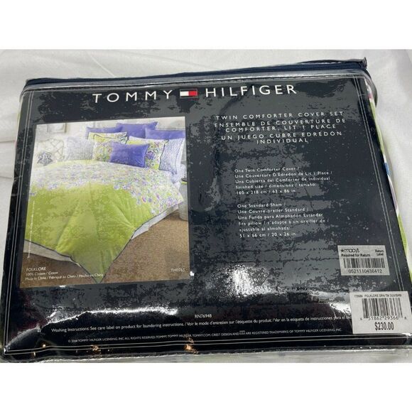 TOMMY HILFIGER Folklore COMFORTER Cover SET NEW! $230 TWIN - Picture 4 of 5